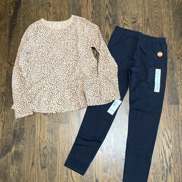 NWT Carter’s Leopard Peplum Top and Cozy Leggings 10 - Picture 1 of 8